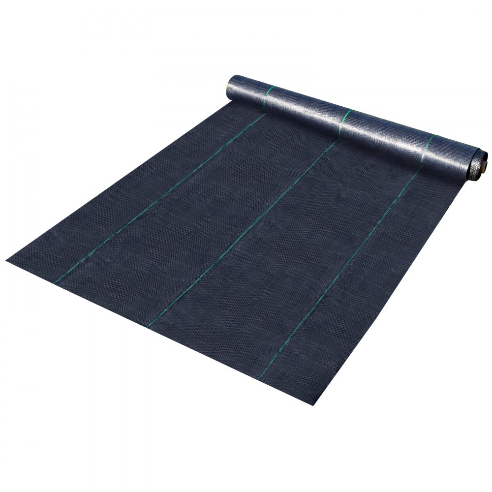 VEVOR 6FTx300FT Premium Weed Barrier Fabric Heavy Duty 3.2OZ, Woven Weed Control Fabric, High Permeability Good for Flower Bed, Geotextile Fabric for Underlayment, Polyethylene Ground Cover